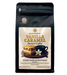 Vanilla caramel decaf coffee bag on light background